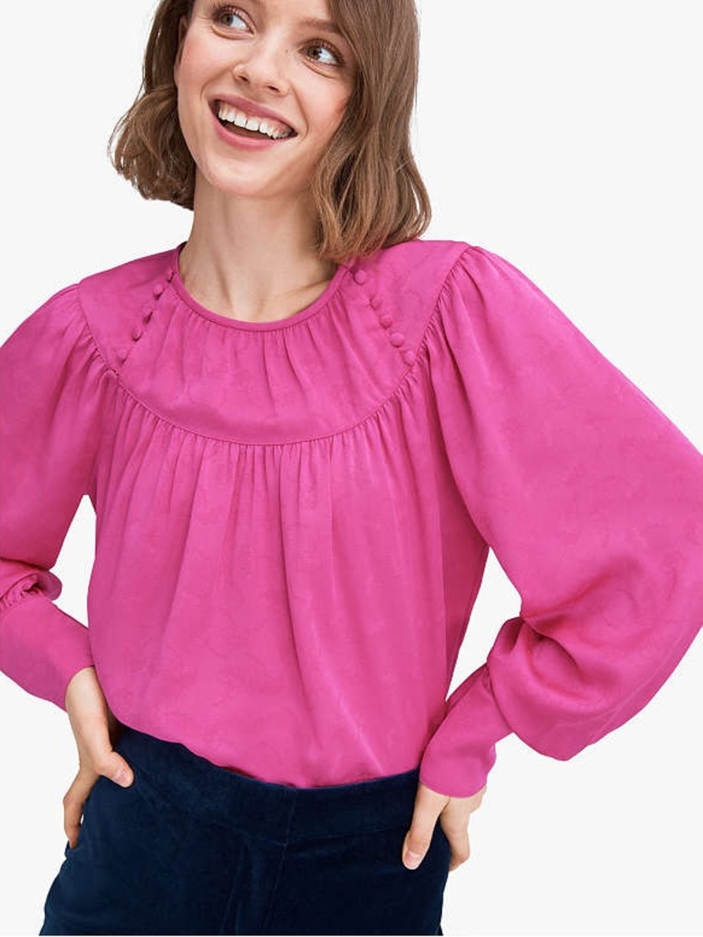 Kate Spade Solid Jacquard Top